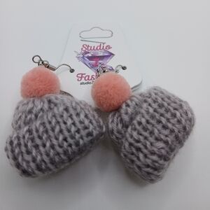 Knit Winter Hat Earrings